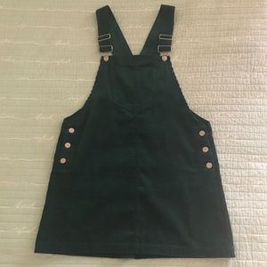Emerald Green Corduroy Overall Dress